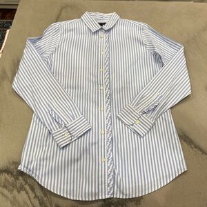 Banana Republic Ruffle Striped Button-Up Dillon Shirt